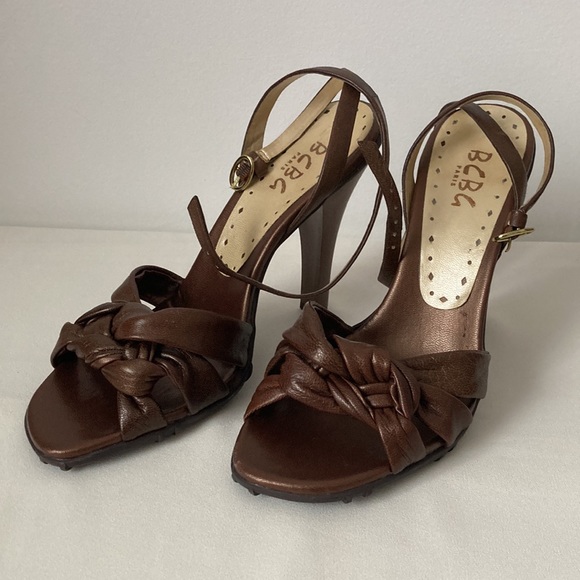 BCBG Paris Shoes - BCBG Paris Leather Strappy Heels